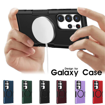 スマホケース Galaxy S23 FEケース Galaxy S23 S23 Ultraケース Galaxy S24 S24 Ultraケース 背面カバー galaxy S23 FEケース マグセーフ対応 Galaxy S24カバー Magsafe対応 ワイヤレス充電対応 二重構造 耐衝撃 シンプル おしゃれ