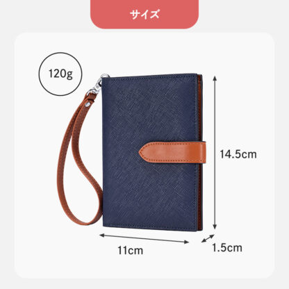 パスポート手帳 二つ折り 1.5cm コンパクト ec-160 - 画像 (13)