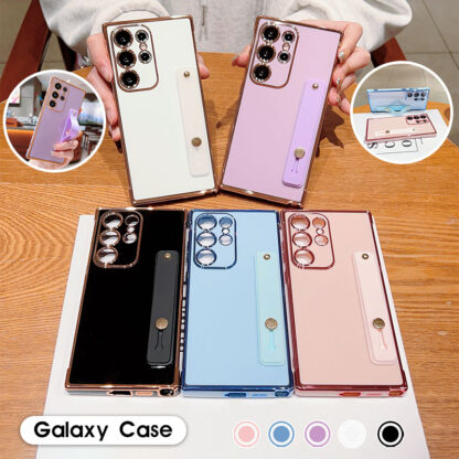 スマホケース Galaxy a55 5Gケース Galaxy S24 Ultra Galaxy A55 5G A54 5G A53 5G A52 S23 FE ギャラクシー S23 ケース S23 Ultra S22 S22 Ultra S21 S21 Ultra カバー 耐衝撃 galaxy S24カバー スライド式 ベルト付き メッキ加工 可愛い ストラップホール スマホスタンド